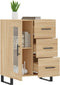 vidaXL - Dressoir - 69,5x34x90 - cm - bewerkt - hout - sonoma - eikenkleurig