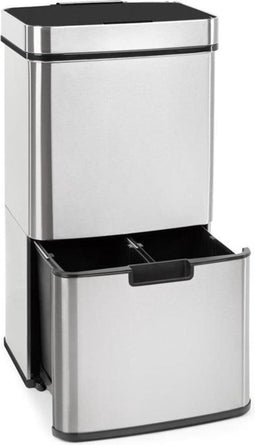 Klarstein Touchless - Vuilverzamelaar met sensor - 72L 4 containers ABS/PP/RVS