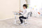 VDD Gaming Kinderbureau - Ergonomische Bureaustoel - Hoogte Verstelbaar - Grijs/Wit (set van 2)