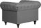 Fauteuil CHESTERFIELD Stof Lichtgrijs