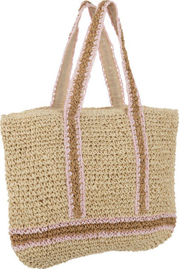 J-Line draagtas Handvat - papier - bruin/roze