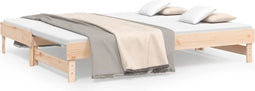 vidaXL - Slaapbank - uitschuifbaar - massief - grenenhout - 2x(90x200) - cm