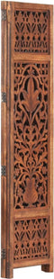 vidaXL - Kamerscherm - 3 - panelen - handgesneden - 120x165 - cm - mangohout - bruin