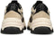 PS Poelman CATO - Dames sneakers - Leren sneaker met 6 cm hak - Zwart met beige