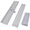 vidaXL - Doucheafvoer - rechthoekig - golf - 730x140 - mm - roestvrij - staal