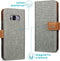 iMoshion Hoesje Geschikt voor Samsung Galaxy S8 Hoesje Met Pasjeshouder - iMoshion Luxe Canvas Bookcase - Grijs