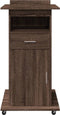 vidaXL - Lessenaar - met - wielen - en - lade - 55x55x107 - cm - hout - bruin - eikenkleur