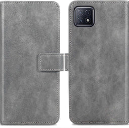 iMoshion Hoesje Geschikt voor Oppo A73 (5G) Hoesje Met Pasjeshouder - iMoshion Luxe Bookcase - Grijs