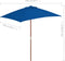 vidaXL - Parasol - met - houten - paal - 150x200 - cm - blauw