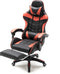 Gamestoel met voetsteun Cyclone tieners - bureaustoel - racing gaming stoel - rood zwart