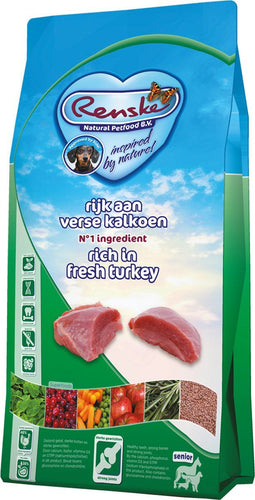 6,5 kg Renske super premium senior kalkoen graanvrij hondenvoer