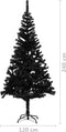 vidaXL - Kunstkerstboom - met - verlichting - en - kerstballen - 240 - cm - PVC - zwart