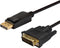 Savio CL-106 - DisplayPort naar DVI-D Kabel - 1,8 m - Zwart