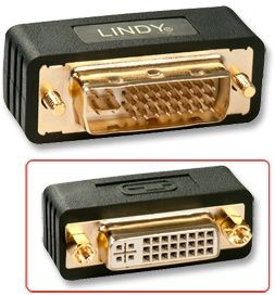 Lindy DVI-I Port Saver - DVI-I naar DVI-D - Male/female - Zwart