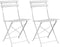vidaXL - Vouwstoelen - voor - in - de - tuin, - set - van - 2, - wit, - staal