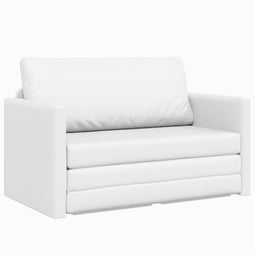 vidaXL - Vloersofa - Bed - 2-in-1 - Wit - 124x71x78 - cm - Kunstleer
