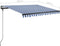 vidaXL - Luifel - automatisch - met - LED - en - windsensor - 350x250 - cm - blauw - wit