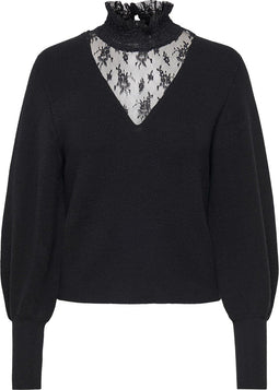 ONLY ONLKIRA L/S HIGHNECK PULLOVER KNT - Dames Trui - Gebreid met kant - Maat L