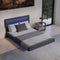 Zwevend bed Lissabon - 140x200cm - LED-verlichting - Donkergrijs