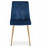 Eetkamerstoel LIBRA - marineblauw - fluweel - metaal met houtlook