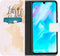 iMoshion Hoesje Geschikt voor Huawei P30 Lite Hoesje Met Pasjeshouder - iMoshion Design Softcase Bookcase - Wit / Meerkleurig / Goud / Let's Go Travel White