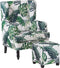 Fauteuil SANDSET met voetenbank Stof Lichtgroen