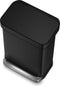Simplehuman Liner Pocket - Prullenbak 55 liter - Roestvast Staal - Zwart