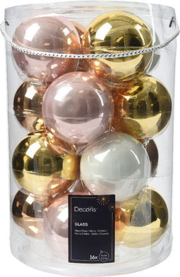 Kerstballen glas d8 cm multi 16st