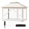 Woltu Vouwbare Tuinpaviljoen met Afneembare Muggenhorren Beige 3 x 3 m