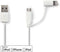 Nedis 2-in-1-Kabel - USB 2.0 - USB-A Male - Apple Lightning 8-Pins / USB Micro-B Male - 480 Mbps - 1.00 m - Vernikkeld - Rond - PVC - Wit - Polybag