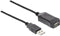 Nedis Actieve USB-Kabel - USB 2.0 - USB-A Male - USB-A Female - 480 Mbps - 20.0 m - Rond - Vernikkeld - PVC - Koper - Label