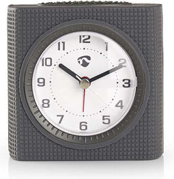 Nedis Analoge Bureau-Wekker - Snoozefunctie - Achtergrondverlichting - Grijs / Wit