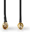 Nedis Antennekabel - SMA Male - SMA Female - Verguld - 50 Ohm - Enkelvoudig Afgeschermd - 3.00 m - Rond - PVC - Zwart - Label