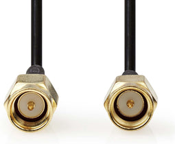 Nedis Antennekabel - SMA Male - SMA Male - Verguld - 50 Ohm - Enkelvoudig Afgeschermd - 1.00 m - Rond - PVC - Zwart - Envelop