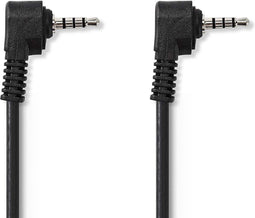 Nedis Audio-Videokabel - 3,5 mm Male - 3,5 mm Male - Vernikkeld - 1.00 m - Rond - PVC - Zwart