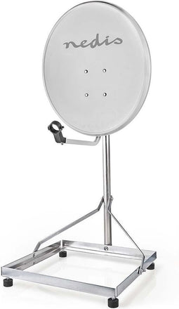 Nedis Balkonstandaard voor Satellietschotel - Mast Lengte: 1.00 m - Maximale schotelgrootte: 90.0 cm - Afmeting bodemplaat: 1 x 50 x 50 cm - Staal - Zilver