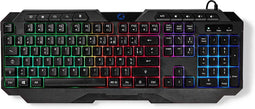 Nedis Bedraad Gaming Toetsenbord - USB Type-A - Membrane Toetsen - LED - AZERTY - Frans - USB Gevoed - Lengte stroomkabel: 1.30 m - Multimedia