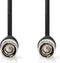 Nedis BNC-Videokabel - BNC Male - BNC Male - Vernikkeld - 75 Ohm - 5.00 m - Rond - PVC - Zwart - Label