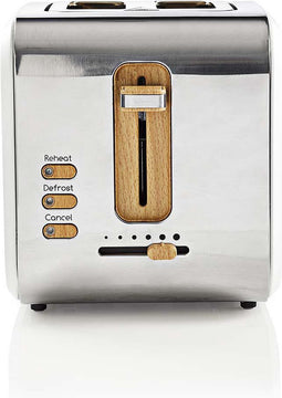 Nedis Broodrooster - Soft Touch Series - 2 Sneetjes Brood - 2 Sleuven - Bruining niveaus: 6 - Ontdooifunctie - Wit