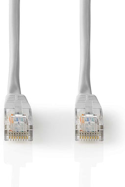 Nedis CAT5e Netwerkkabel - U/UTP - RJ45 Male - RJ45 Male - 1.00 m - Rond - PVC - Grijs - Label