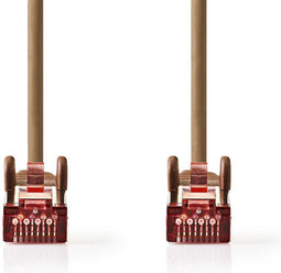Nedis CAT6 Netwerkkabel - RJ45 Male - RJ45 Male - S/FTP - 10.0 m - Rond - LSZH - Bruin - Polybag