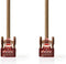 Nedis CAT6 Netwerkkabel - RJ45 Male - RJ45 Male - S/FTP - 2.00 m - Rond - LSZH - Bruin - Polybag