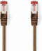 Nedis CAT6 Netwerkkabel - RJ45 Male - RJ45 Male - S/FTP - 2.00 m - Rond - LSZH - Bruin - Polybag