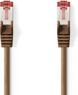 Nedis CAT6 Netwerkkabel - RJ45 Male - RJ45 Male - S/FTP - 7.50 m - Rond - LSZH - Bruin - Polybag