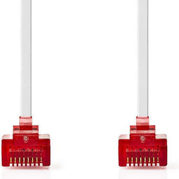 Nedis CAT6 Netwerkkabel - RJ45 Male - RJ45 Male - U/UTP - 1.00 m - Snagless - Plat - PVC - Wit - Polybag