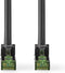 Nedis CAT7 Netwerkkabel - S/FTP - RJ45 Male - RJ45 Male - 0.50 m - Snagless - Rond - LSZH - Zwart - Envelop