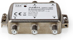 Nedis CATV-Versterker - Versterking: 9 dB - 85 - 1218 MHz - Outputs: 4 - Return path - Zilver