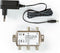 Nedis CATV-Versterker - Versterking: 9 dB - 85 - 1218 MHz - Outputs: 4 - Return path - Zilver