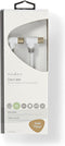 Nedis Coaxkabel - IEC (Coax) Male - IEC (Coax) Female - Verguld - 100 dB - 75 Ohm - Dubbel Afgeschermd - 5.00 m - Rond - PVC - Wit - Doos