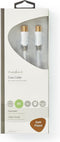 Nedis Coaxkabel - IEC (Coax) Male - IEC (Coax) Female - Verguld - 100 dB - 75 Ohm - Dubbel Afgeschermd - 1.00 m - Rond - PVC - Wit - Doos